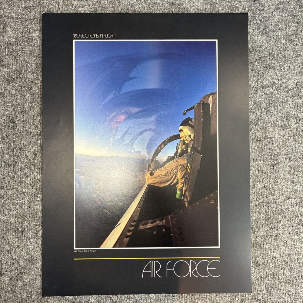Genuine US Air Force Reflections Flight Lithograph Print Poster 23" x 17" Future